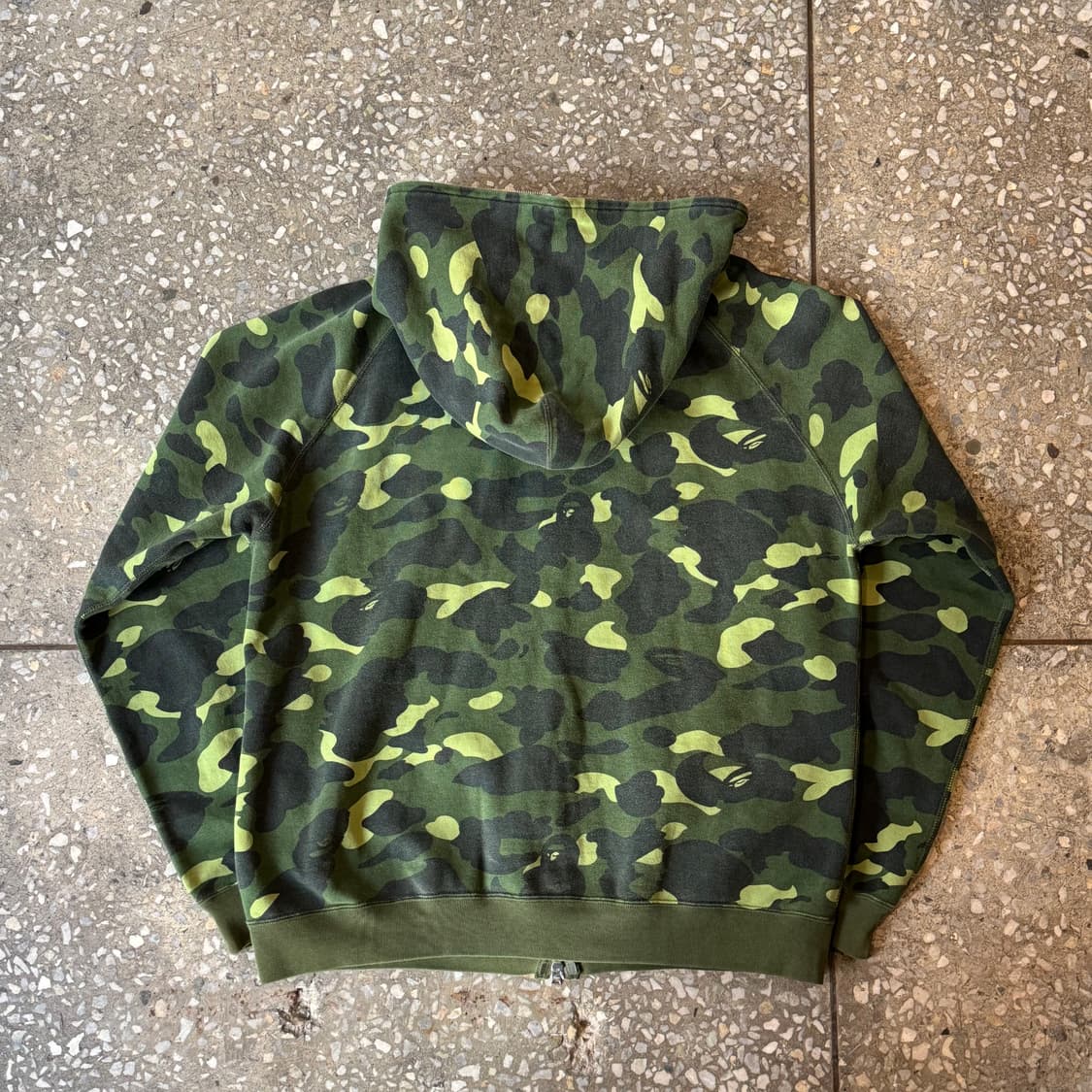 OG 베이프 그린카모 풀 집 후디 L 상품이미지4