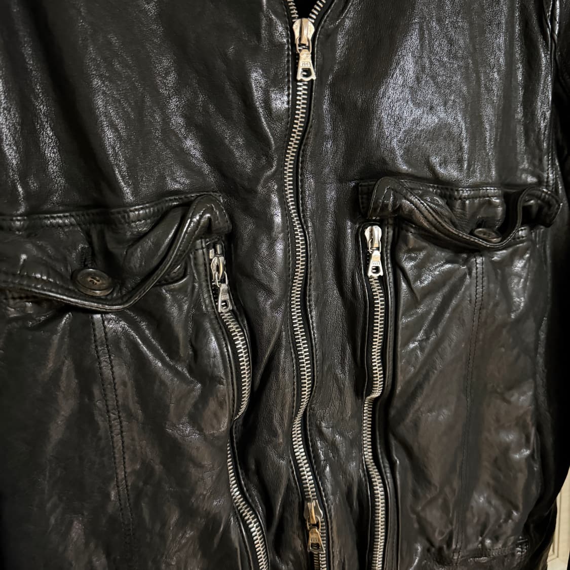 닐바렛 버팔로 블랙 가죽 자켓 M(100정도) 상품이미지4