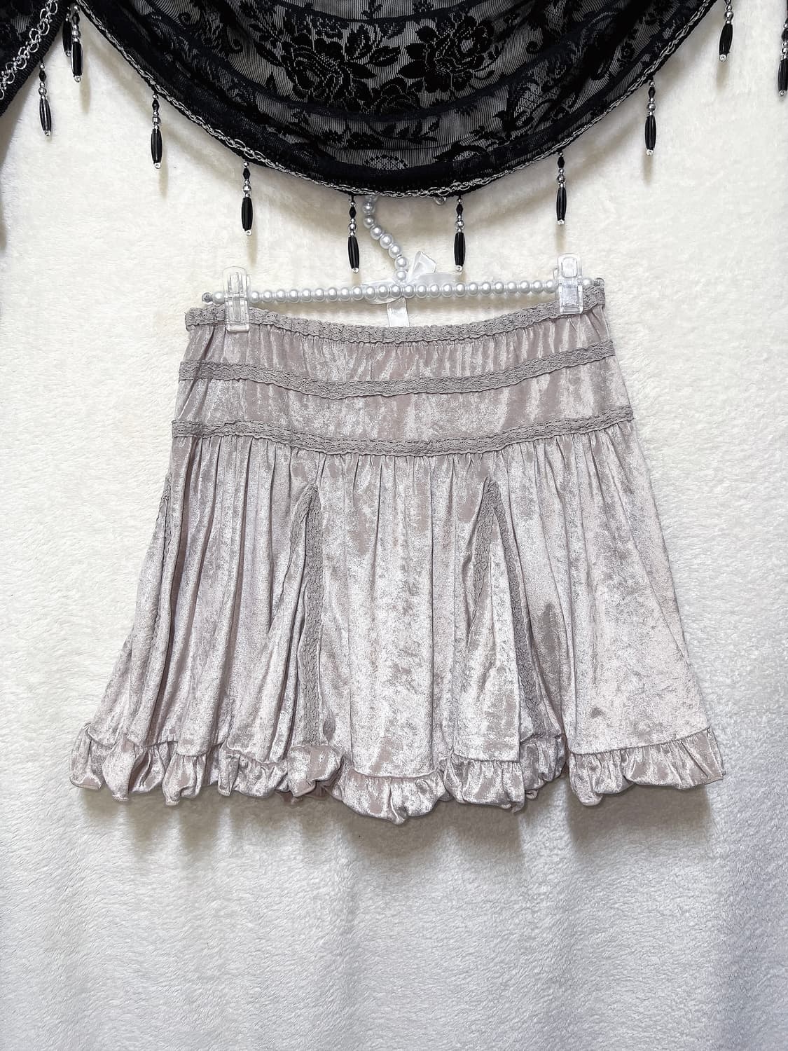 리즈리사 라떼갸루 로맨틱 로걀 벨벳 레이스 프릴스커트 핀터 히메카지 상품이미지4