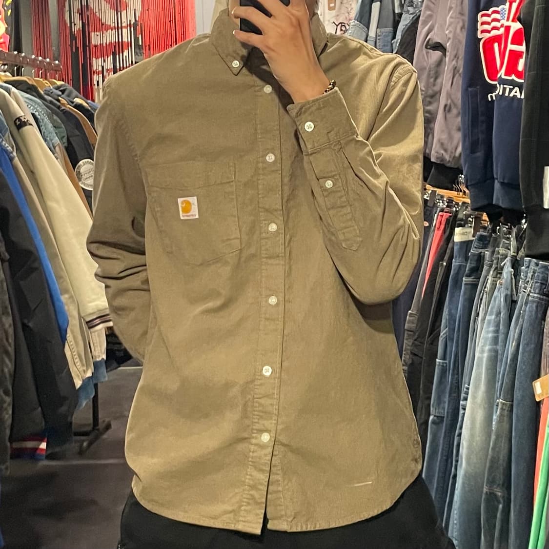 [IM] carhartt 칼하트 베이지 코듀로이 긴팔셔츠 상품이미지3