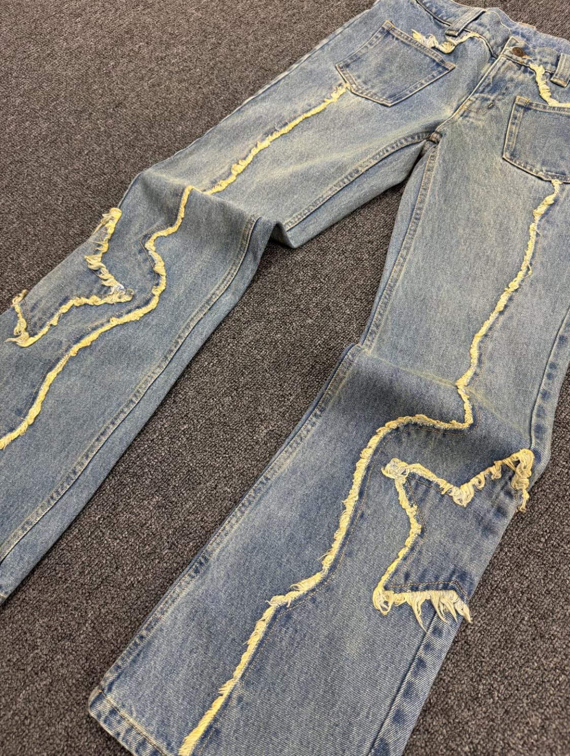 M)X-girl 빈티지 여성 별패치 부츠컷 연청 데님팬츠 상품이미지6