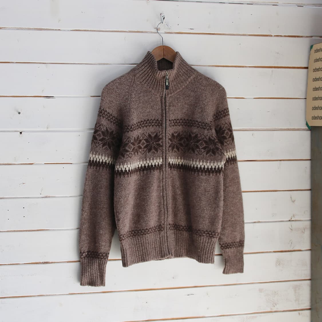 (착용컷) FIRST DOWN 울 노르딕 니트 집업 (남성용 98) 상품이미지1