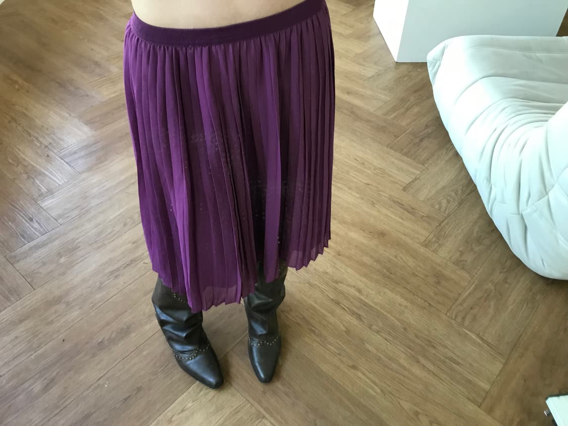 vintage purple pleats skirt 상품이미지1