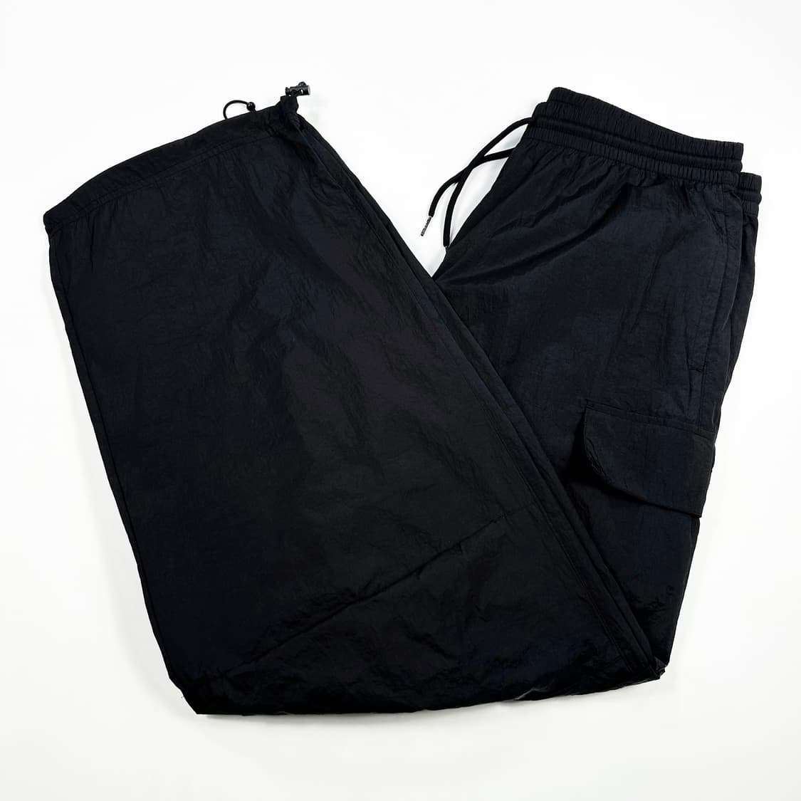 코드그라피 블랙 와이드 퍼티그 우븐팬츠 (XL) 상품이미지2