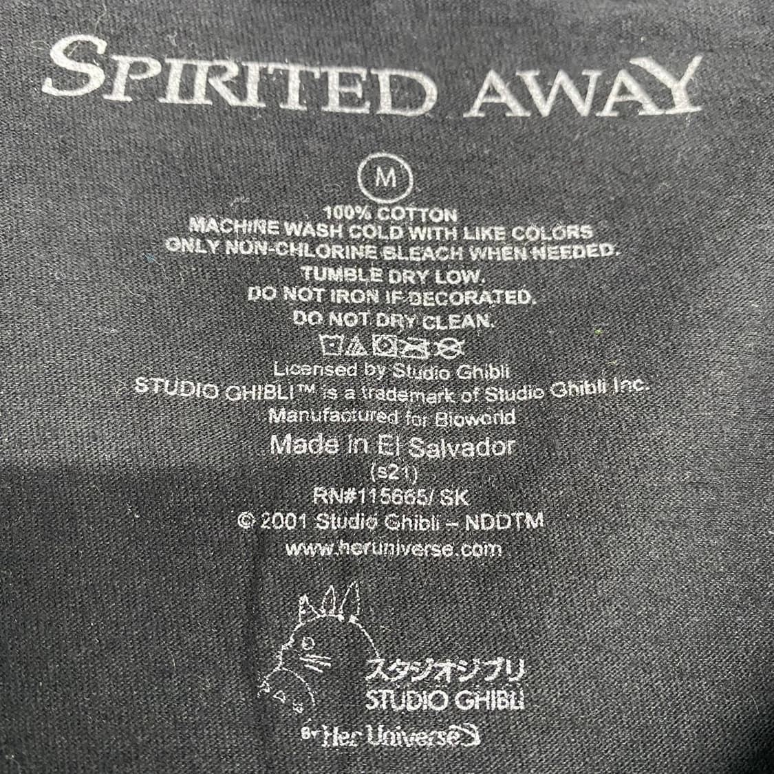 지브리 센과치히로 오피셜 애니메이션 티셔츠 상품이미지3
