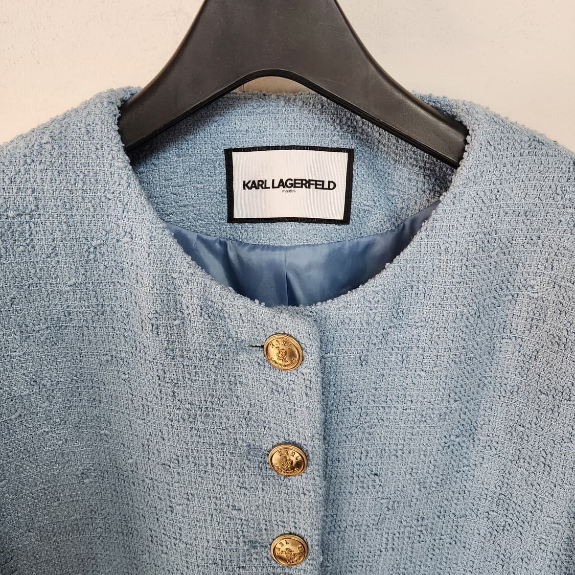 칼 라거펠트 트위드 블루 금장버튼 자켓 상품이미지2