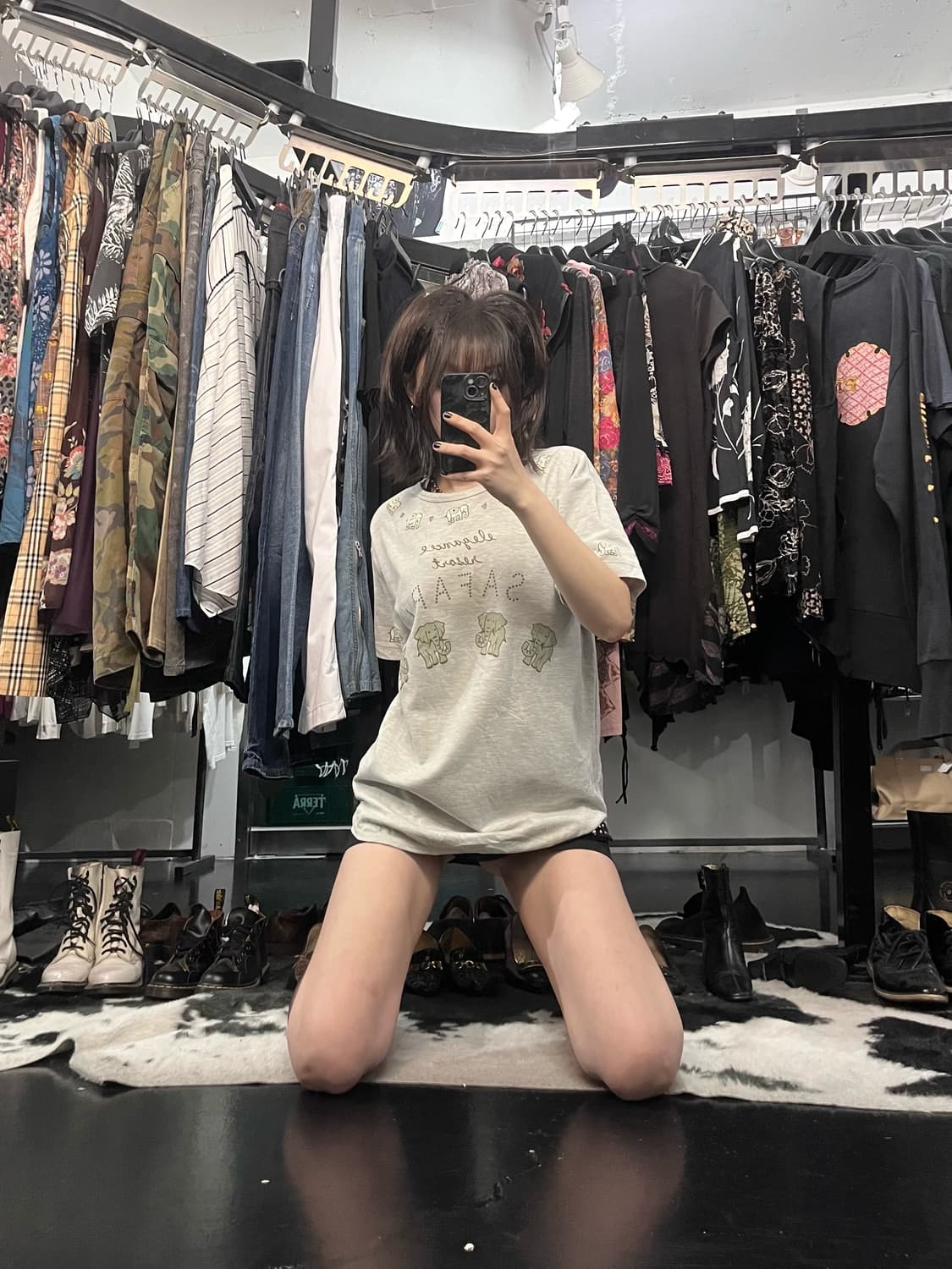 코끼리 프린팅 반팔 티셔츠 상품이미지1