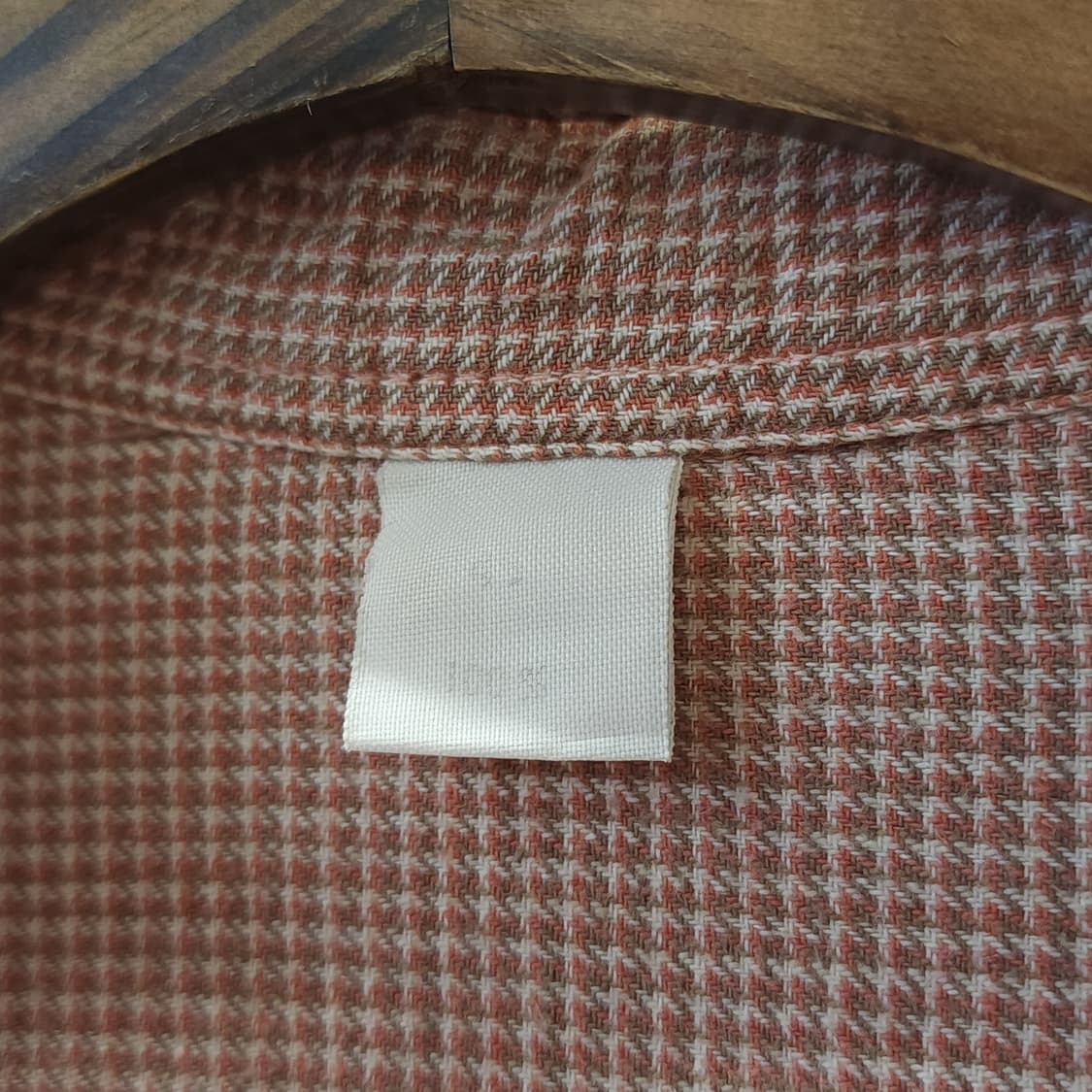 60s 프랑스 워크셔츠 가드너 빈티지 셔츠 잔체크 롱 튜닉 셔츠 L 상품이미지6