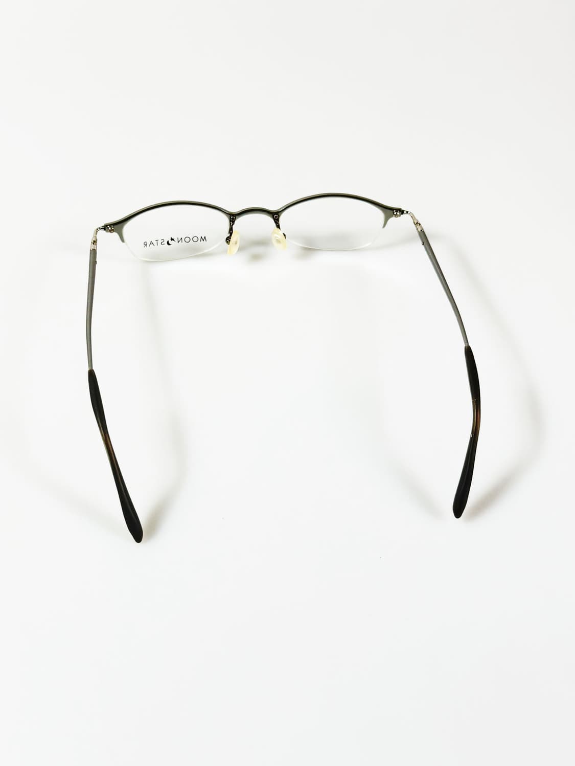 MOON STAR 실버 반무테 스퀘어 메탈 빈티지 안경 상품이미지5