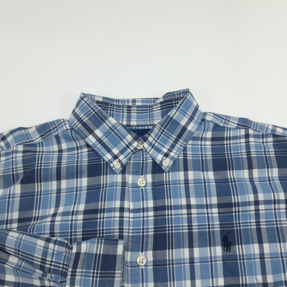 Co793W XL 폴로 랄프로렌 블루 타탄체크 긴팔 셔츠 남방 상품이미지3