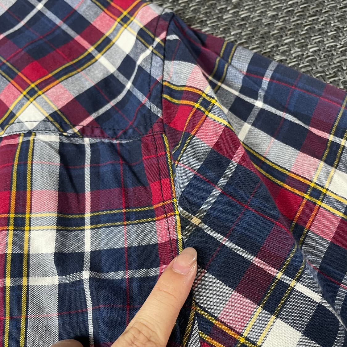  디키즈 블루 레드 체크 긴팔 셔츠 L 상품이미지7