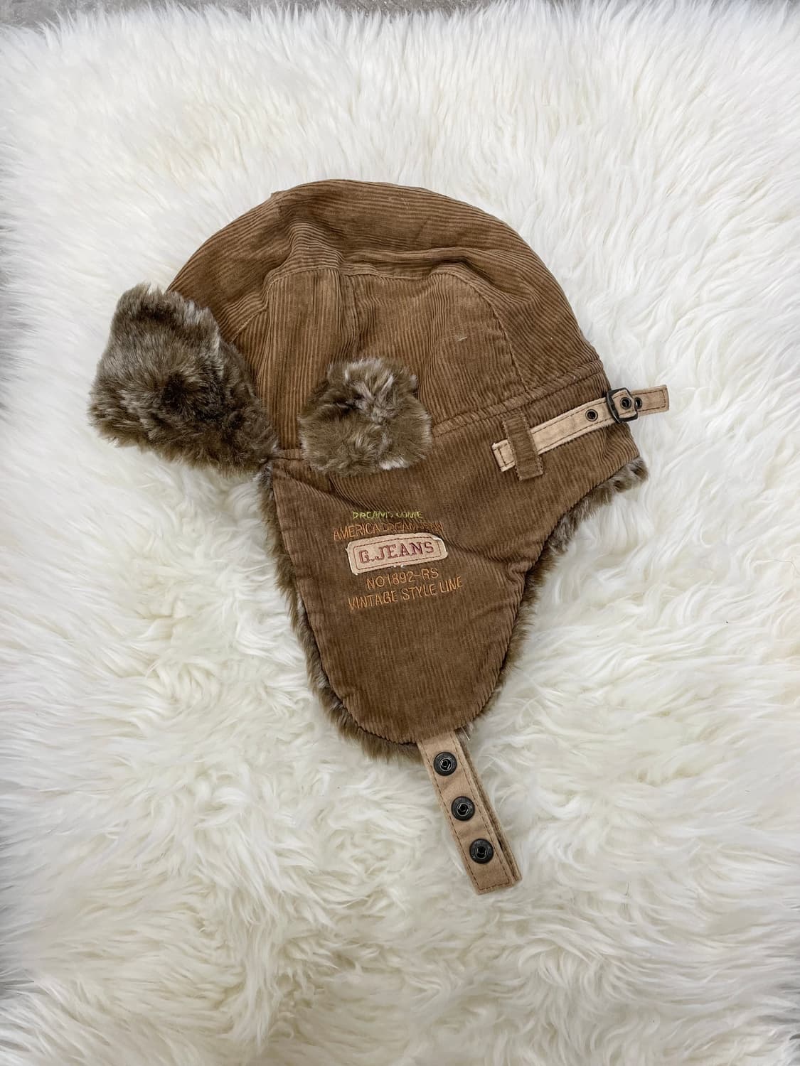 브라운 코듀로이 퍼 트루퍼햇 상품이미지1