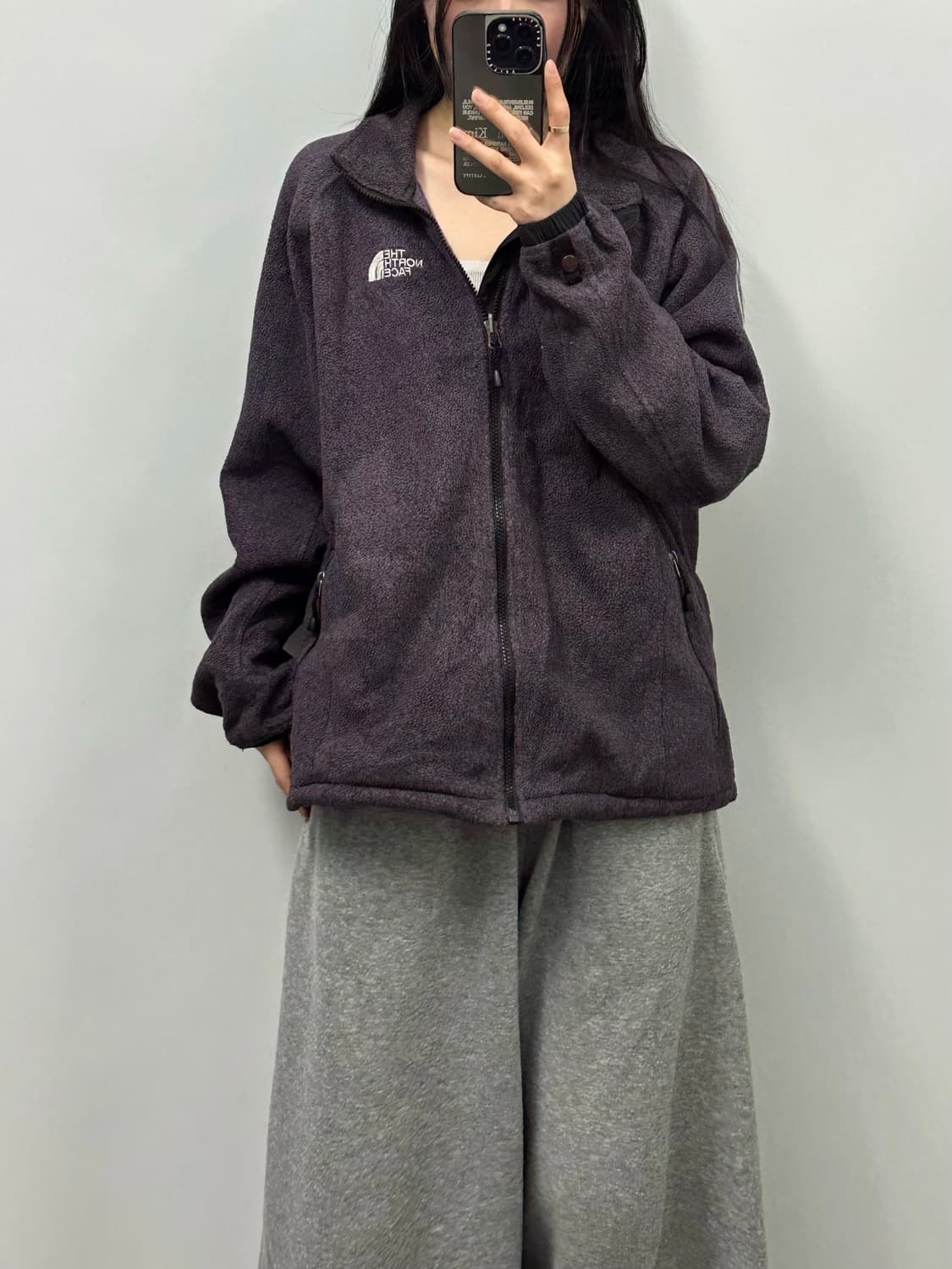 노스페이스 자수로고 퍼플 윈드 플리스 자켓 상품이미지1