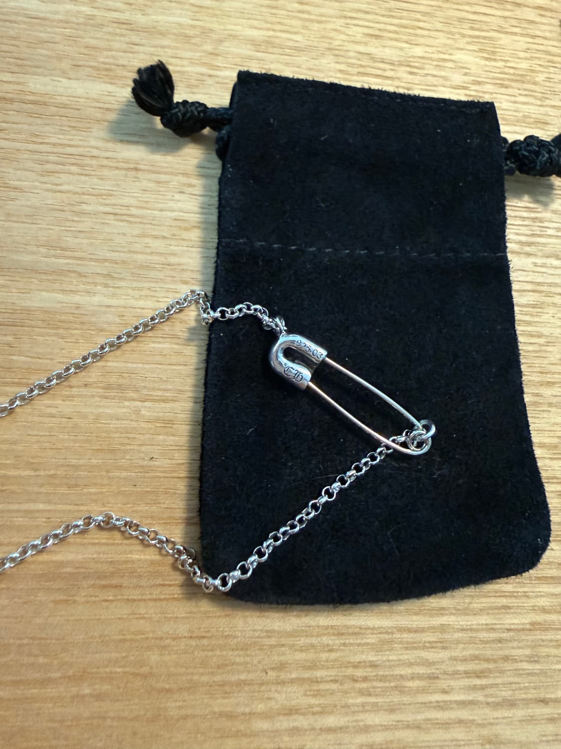 새상품 Chromehearts 크롬하츠 세이프티핀 목걸이 다이아 상품이미지3