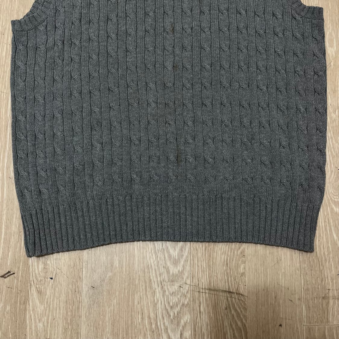 폴로 랄프로렌 케이블 브이넥 꽈배기 코튼 니트 조끼 M/95 상품이미지6