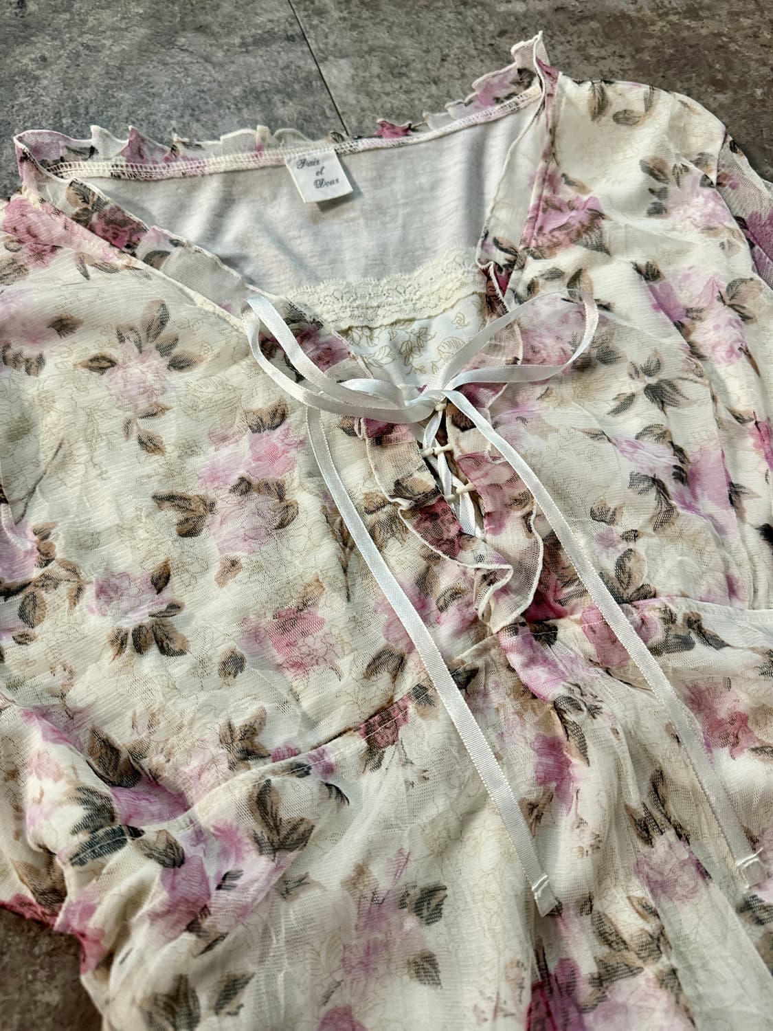 아일렛  플라워 패턴 레이어드 블라우스 상품이미지5