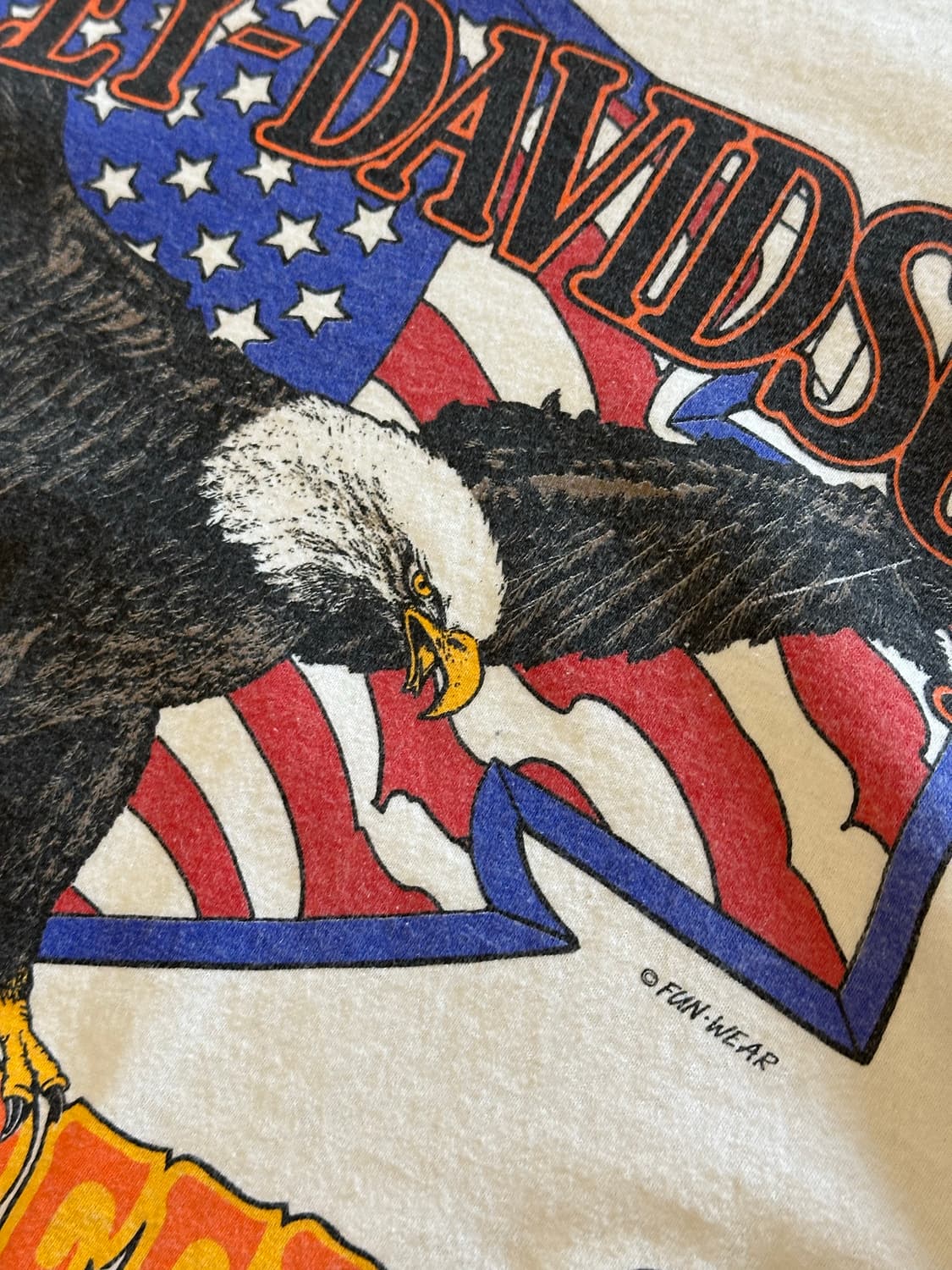 80s 할리데이비슨 "Fire Sleeve" Mock Neck - XL 상품이미지3