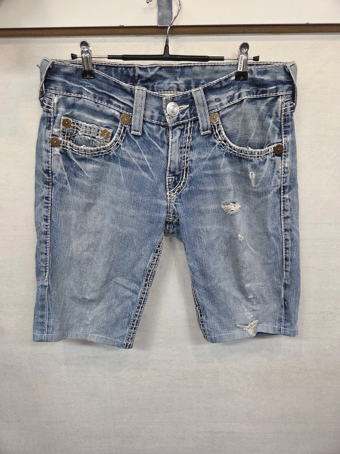 트루릴리전 스티치 커스텀 데님반바지 30 상품이미지1