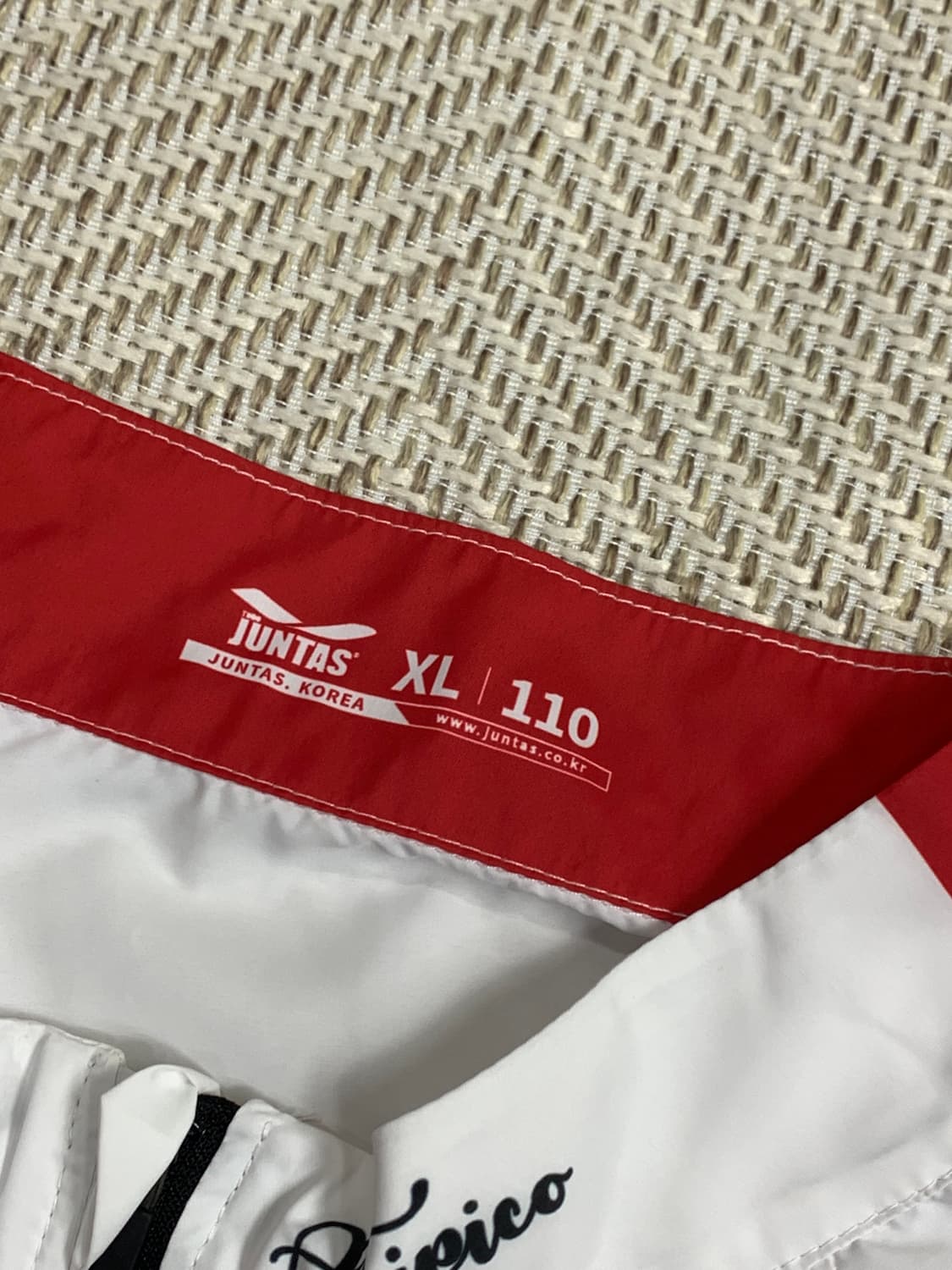 준타스 레드/화이트 반집업 바람막이 XL(110) 상품이미지3