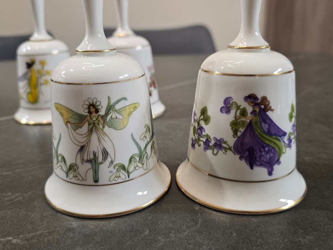 1979 Franklin Porcelain 플라워 도자기 벨 상품이미지3