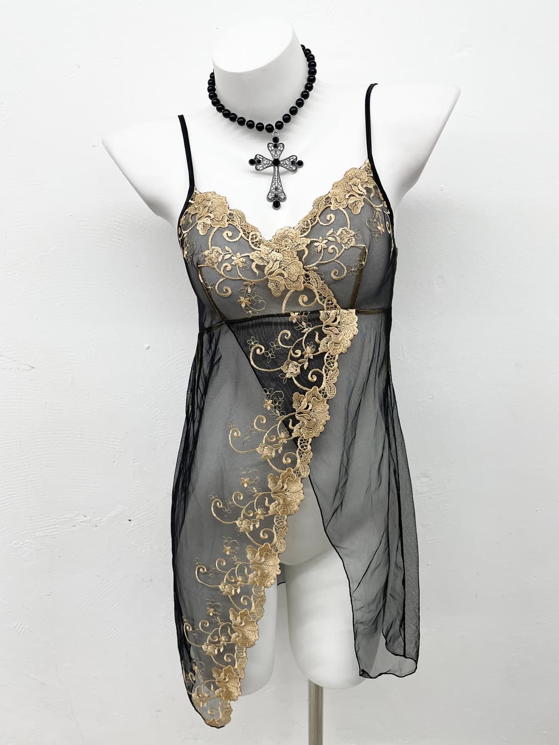 블랙 로즈 레이스 슬립 상품이미지1