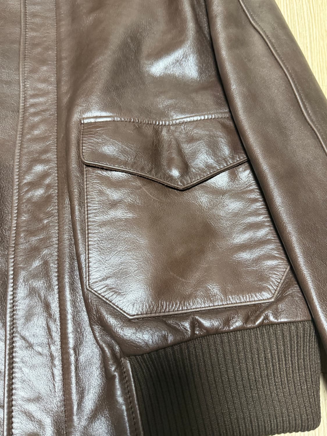 Stu 프린팅 레더 자켓 상품이미지3