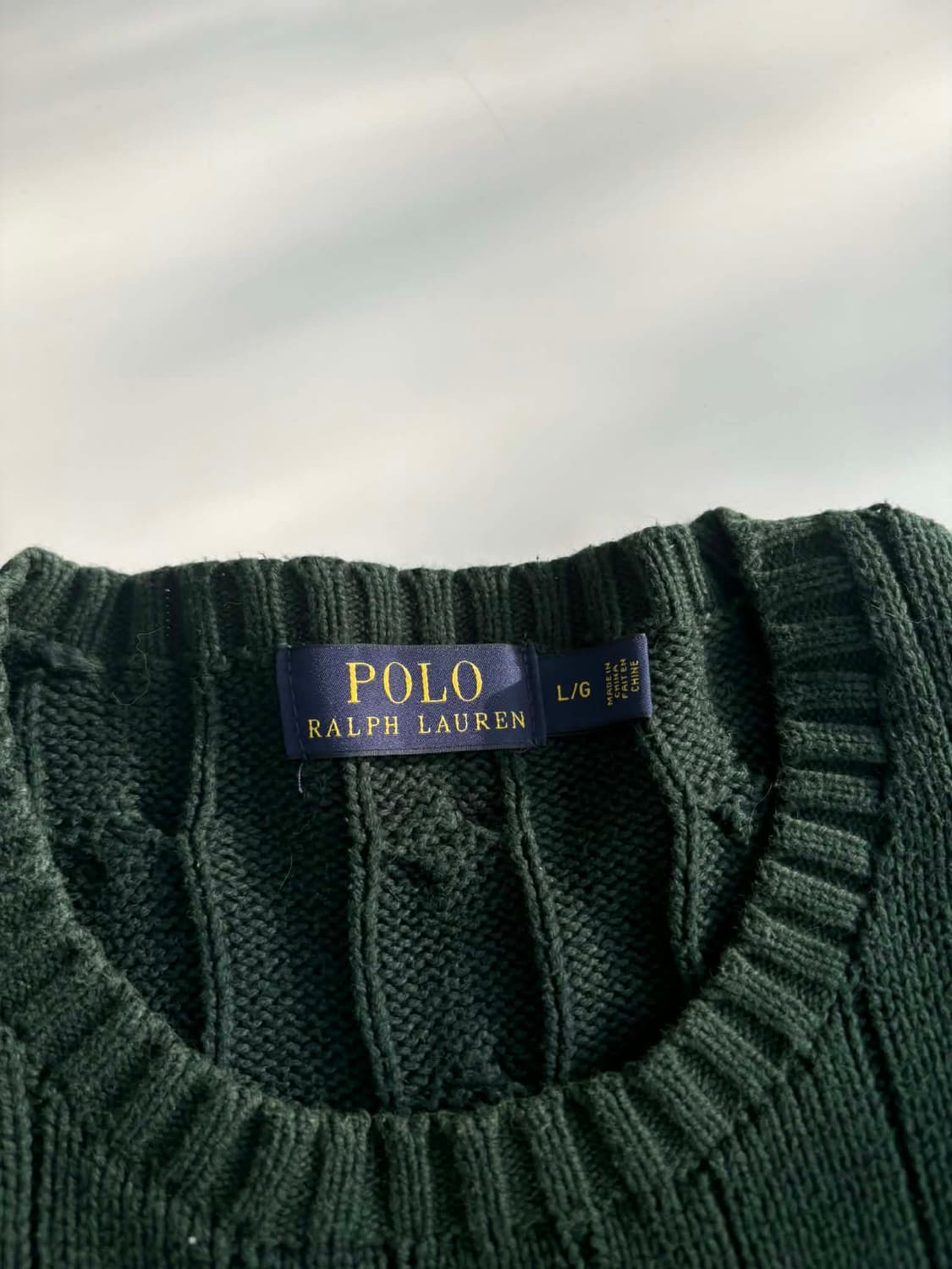 [L] 폴로랄프로렌 초록 케이블 니트 스웨터 상품이미지3