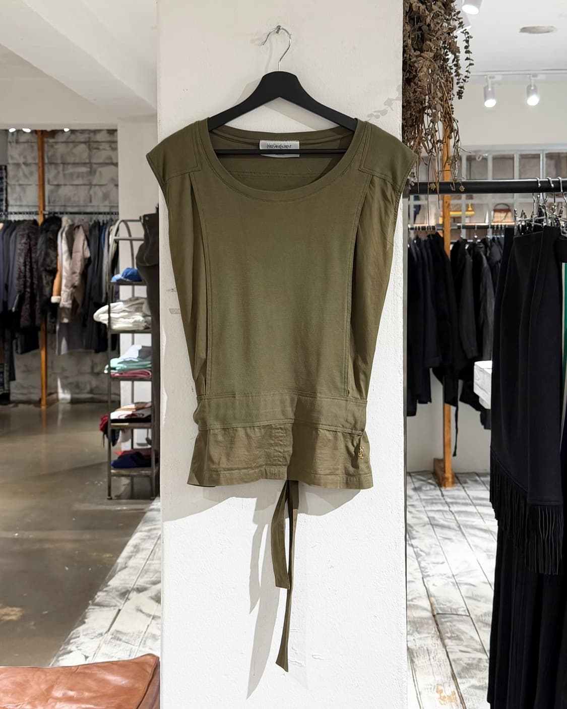 이브 생로랑 카키 스트랩 슬리브리스 상품이미지1