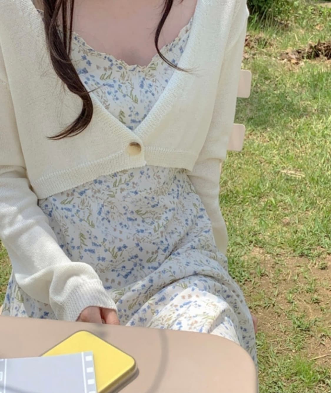 (미개봉, 새상품) 체리코코 프렌치 볼레로 아이보리 가디건 흰색 봄니트 상품이미지2