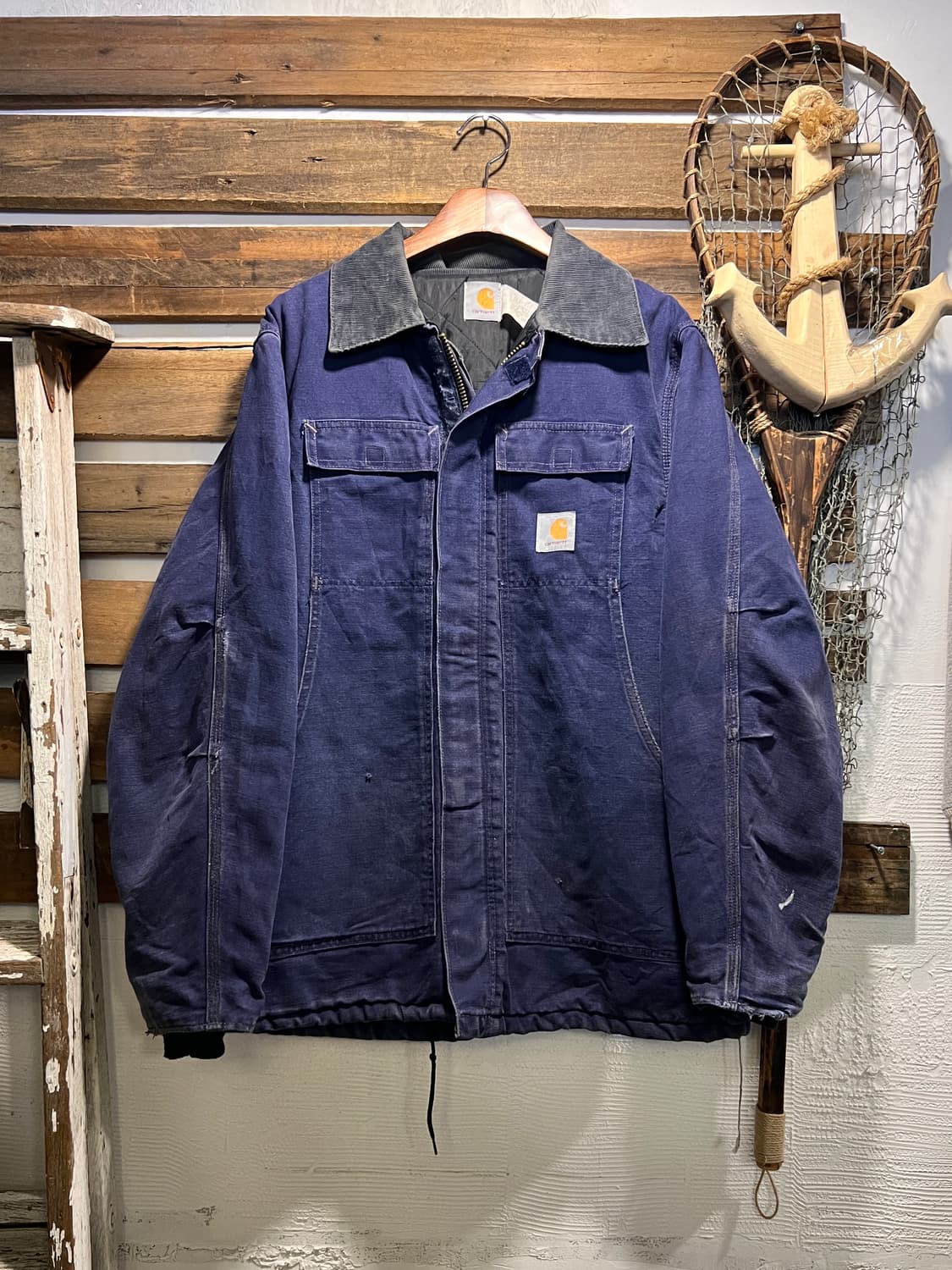 [L]90's 칼하트 USA Made CQ182 미드나잇 네이비 워크자켓 상품이미지1