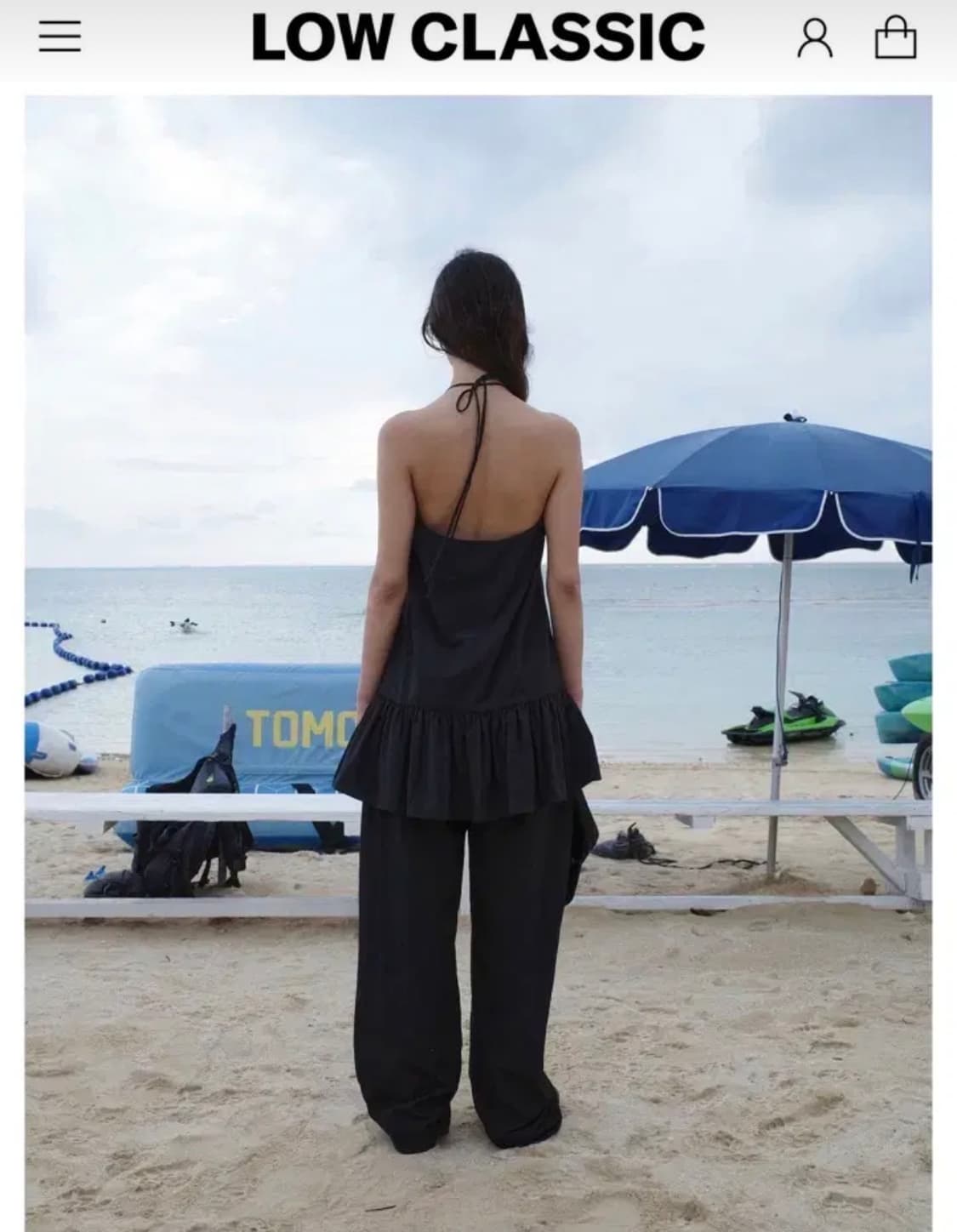 로우클래식 홀터넥 셔링 원피스 상품이미지3