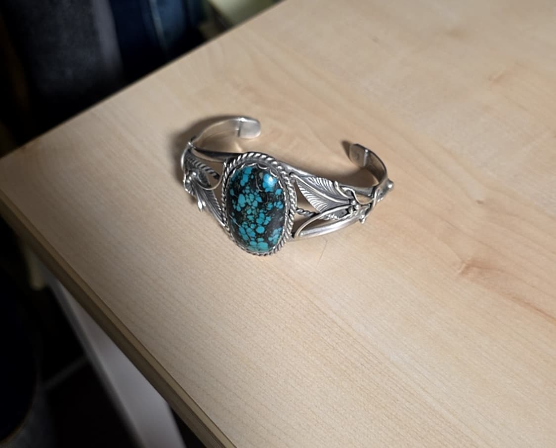 아메리칸 네이티브 터키석 실버 뱅글 상품이미지1