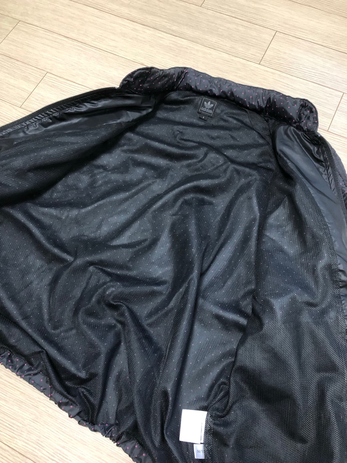 S 빈티지 아디다스 블핑 도트 후드 집업 자켓 블루종 메쉬 바람막이  상품이미지3