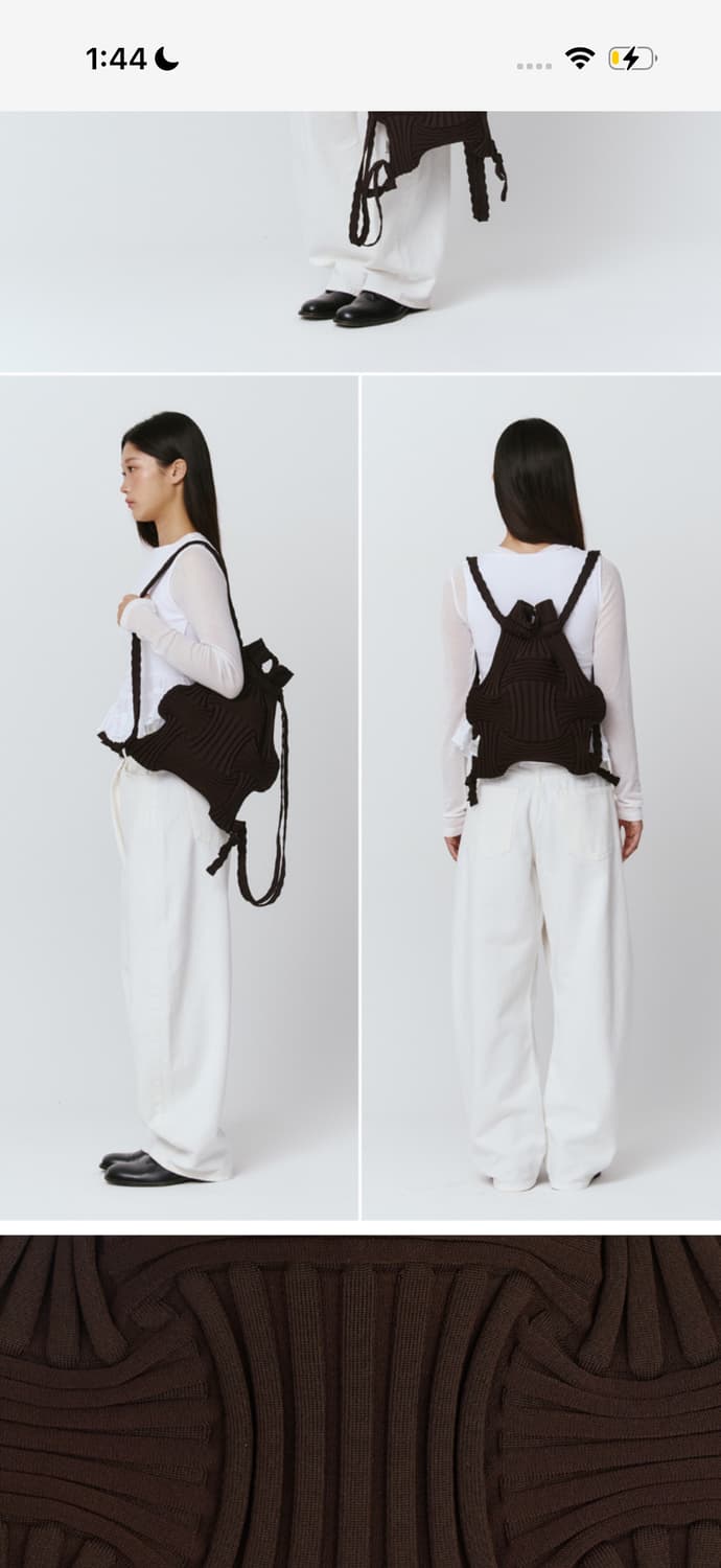 플리츠마마 뉴보우백팩 브라운 상품이미지2