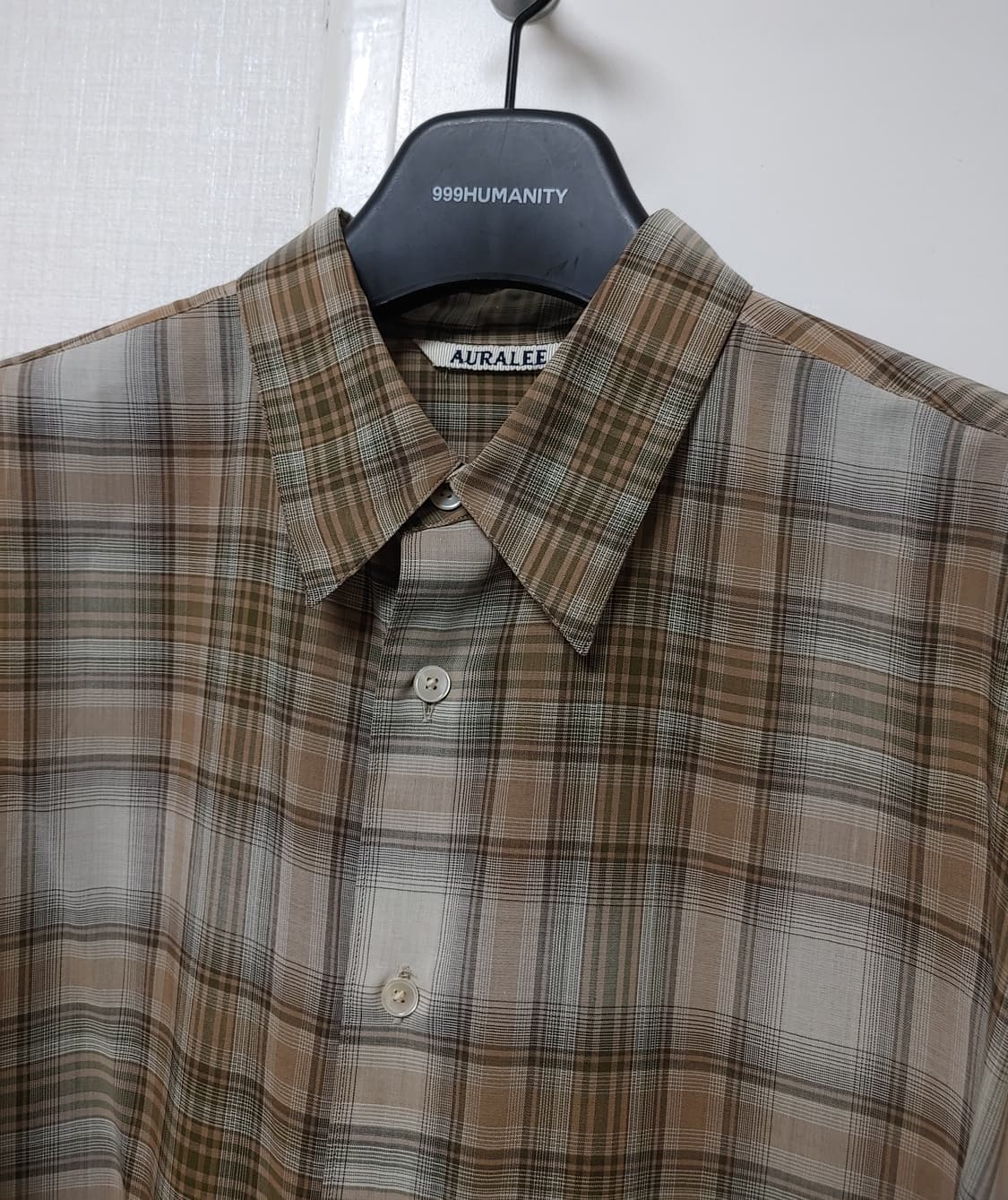 [5사이즈] AURALLEE 오라리 체크셔츠 베이지 21aw 상품이미지6