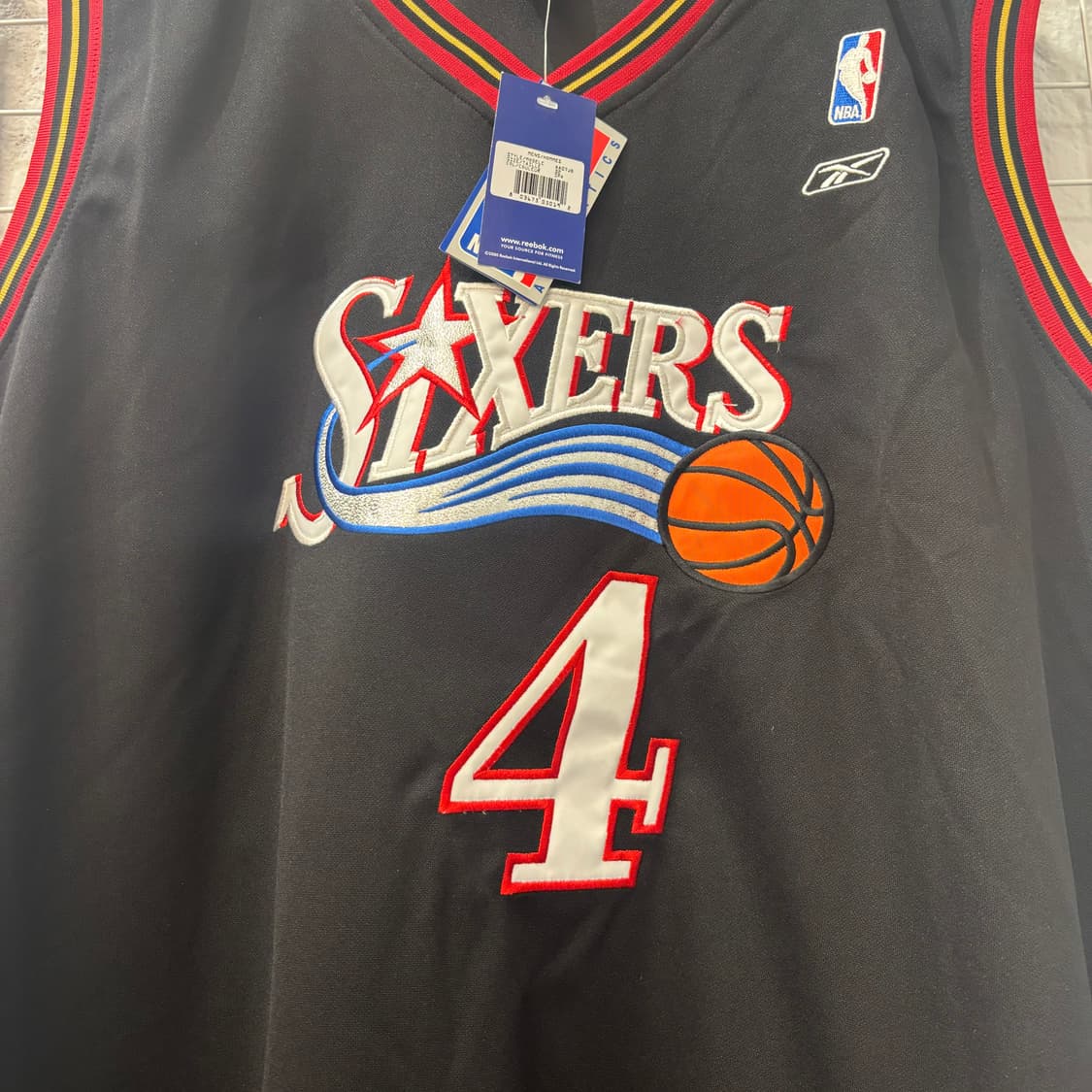 NBA 필라델피아 식서스 블랙 슬리브리스 유니폼 XL 상품이미지5