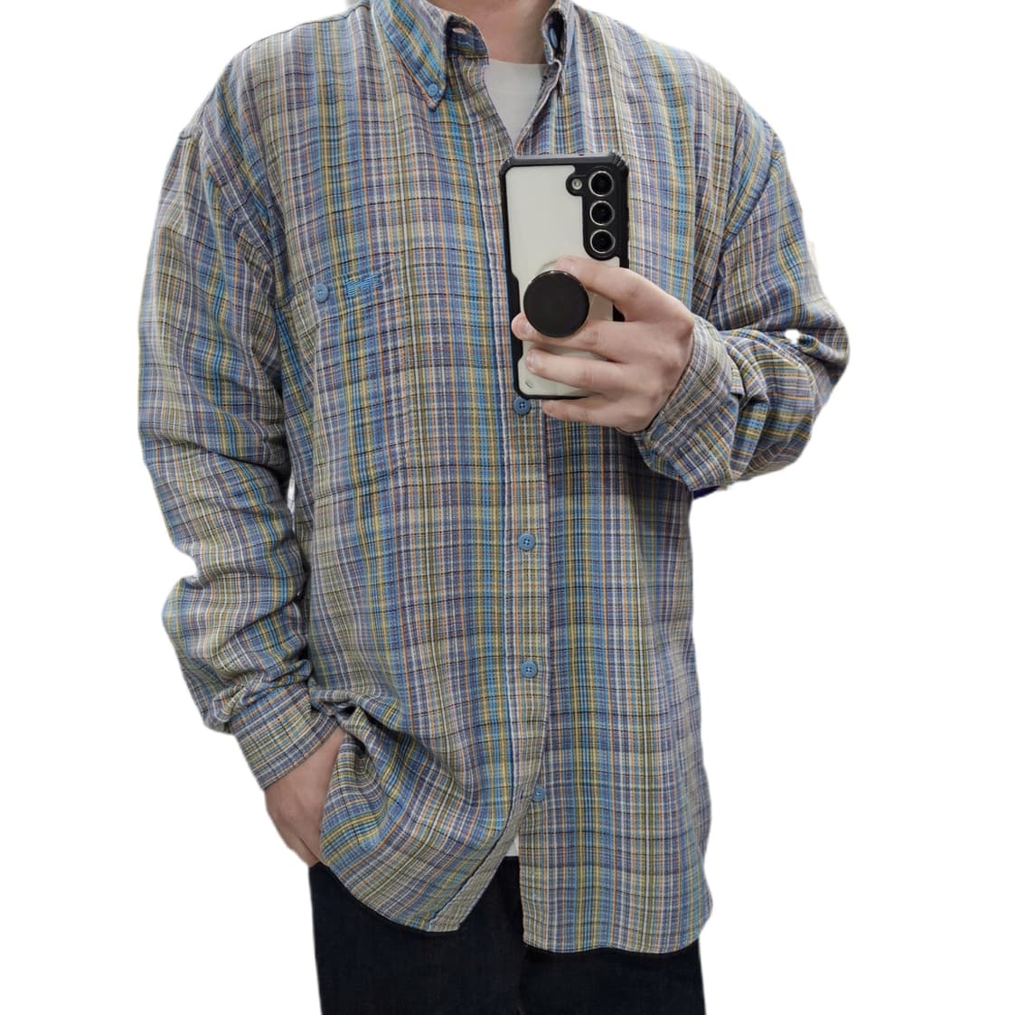 XL 52 미쏘니 스포츠 빈티지 퍼플 멀티체크 셔츠 상품이미지1