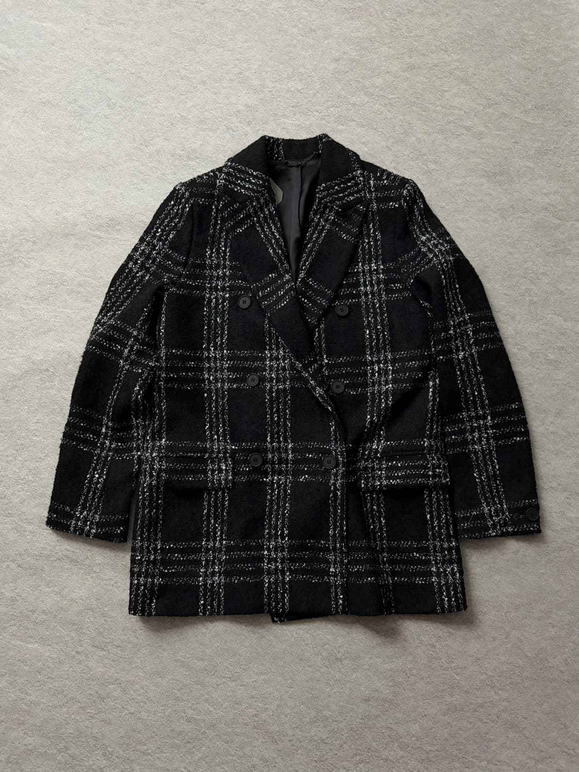 올세인츠 체크 더블 브레스트 코트 상품이미지1