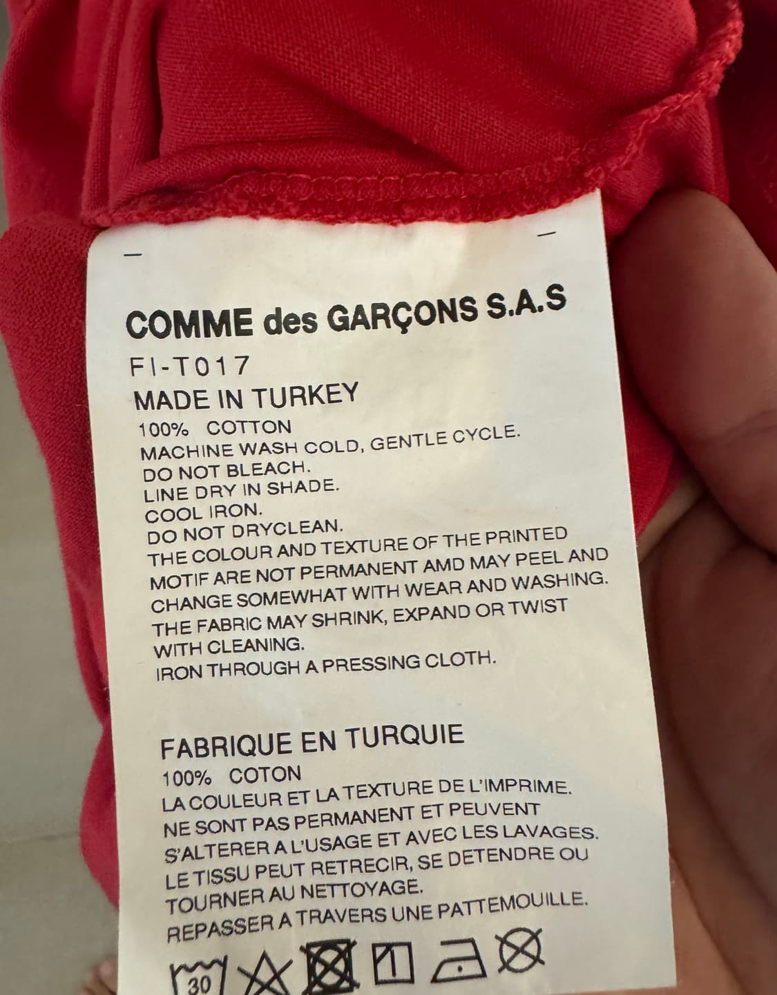 Comme des Garcons shirt 티셔츠 사이즈 L 상품이미지3