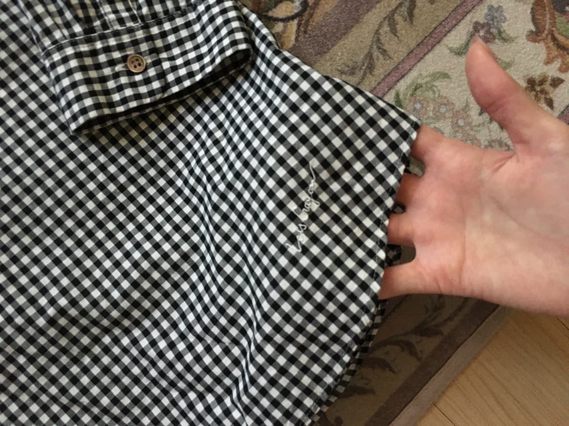 꼼데st 프릴 체크 7부 셔츠 상품이미지3