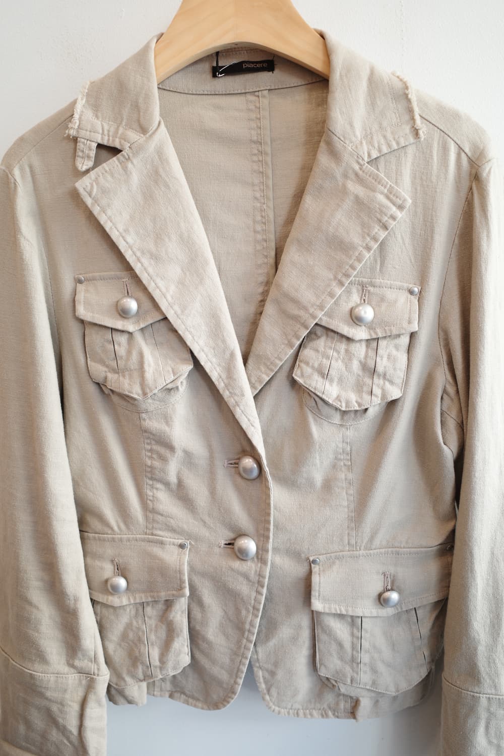 Japan brand 리넨 밀리터리 자켓 상품이미지2