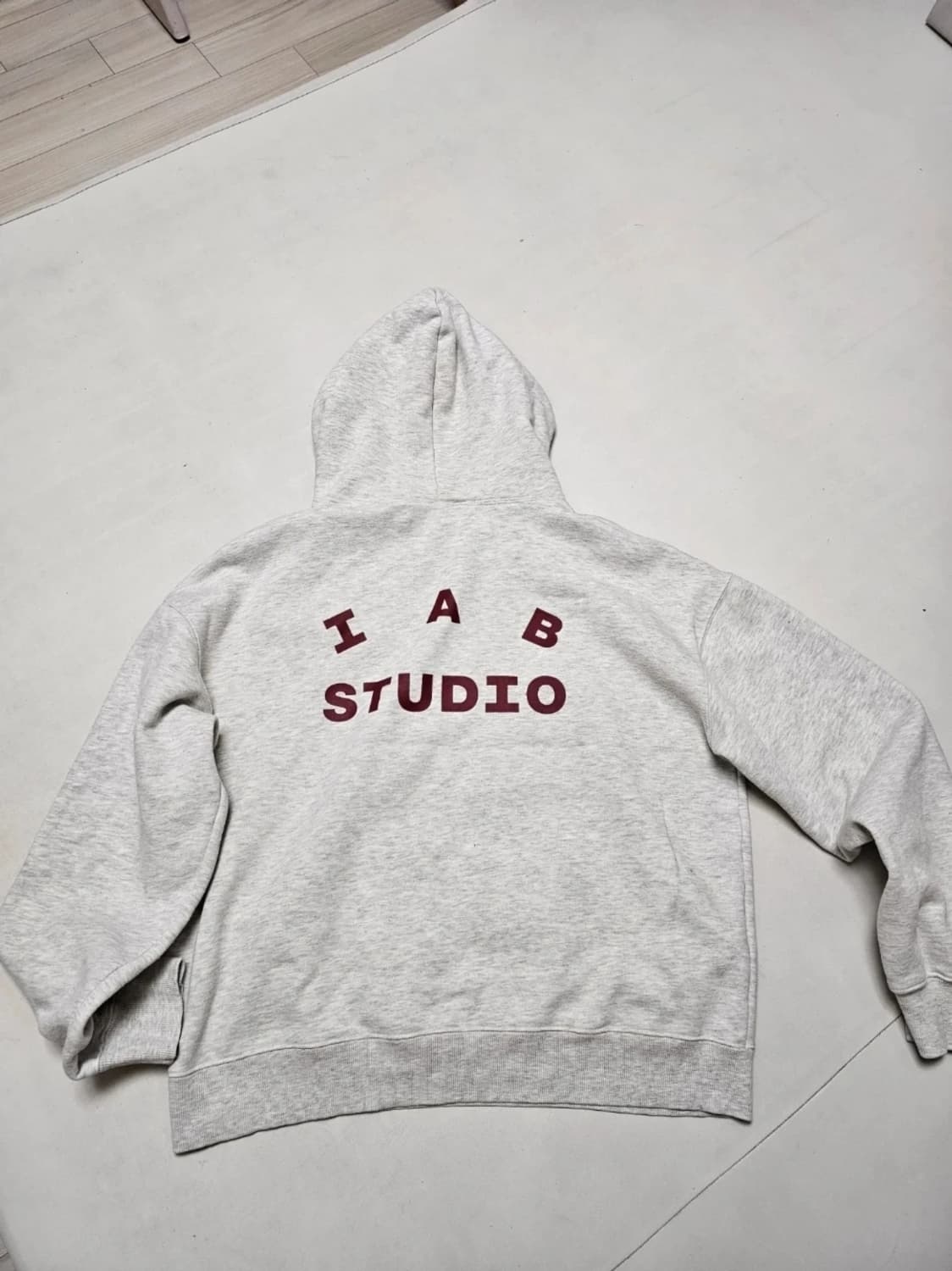 아이앱 스튜디오 오트밀 버건티 후드티 L 상품이미지2