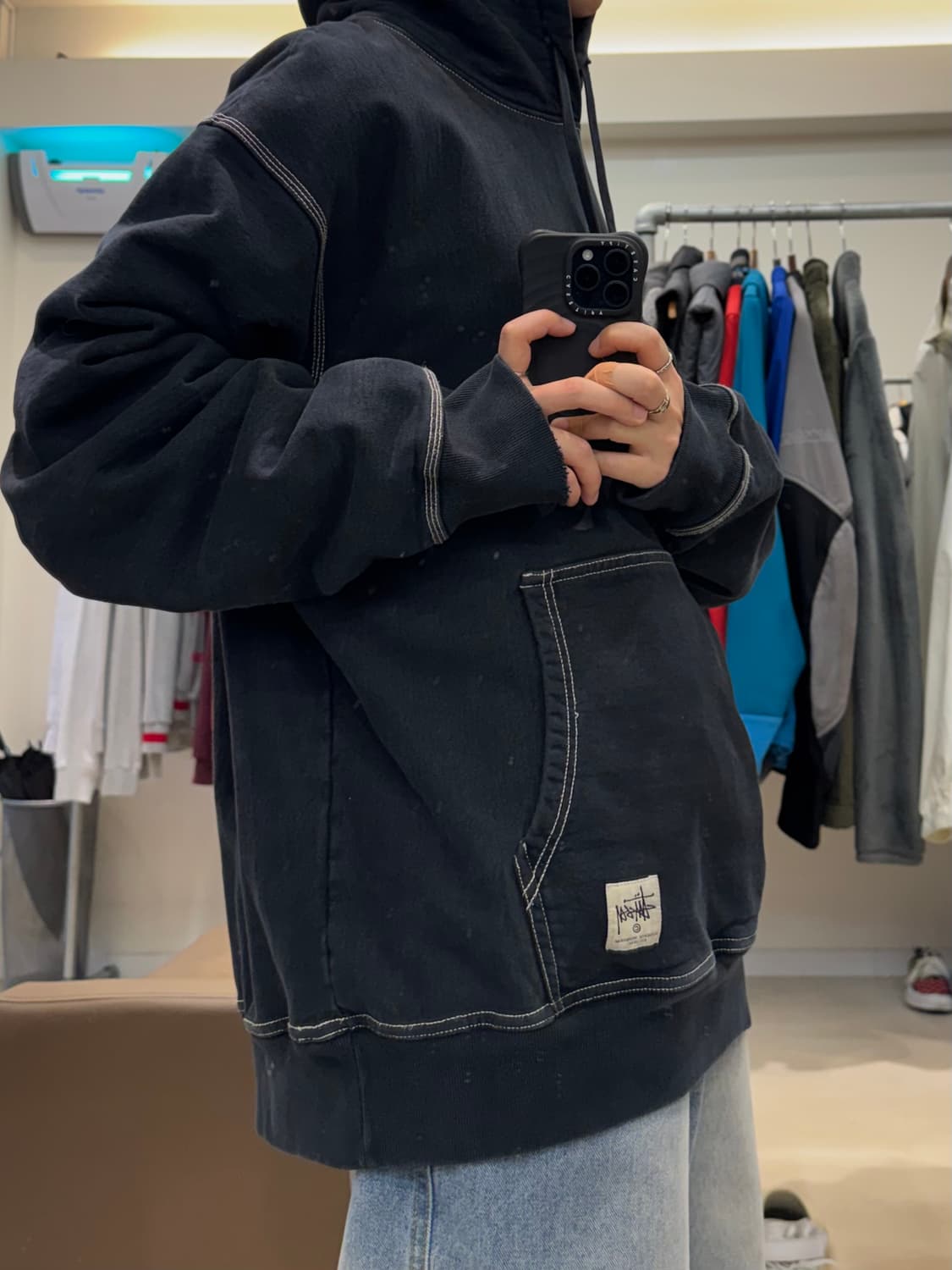 스투시 콘트라스트 스티치 라벨 후드 상품이미지8