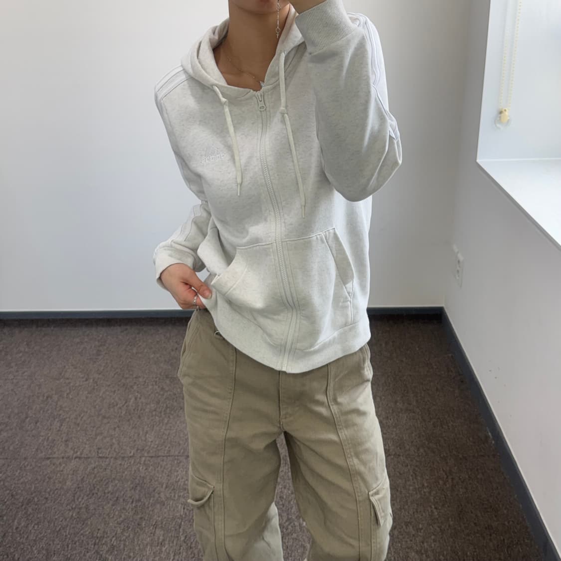 Adidas 아디다스 아이보리 트랙 후드집업  상품이미지2