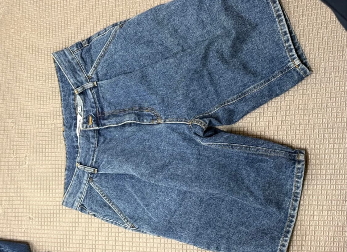 유니폼 브릿지 원턱 데님쇼츠 반바지 상품이미지2