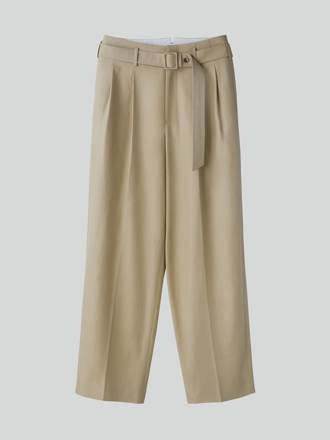 렉토 26SS 하이웨스트 벨티드 팬츠 카키 베이지 상품이미지5