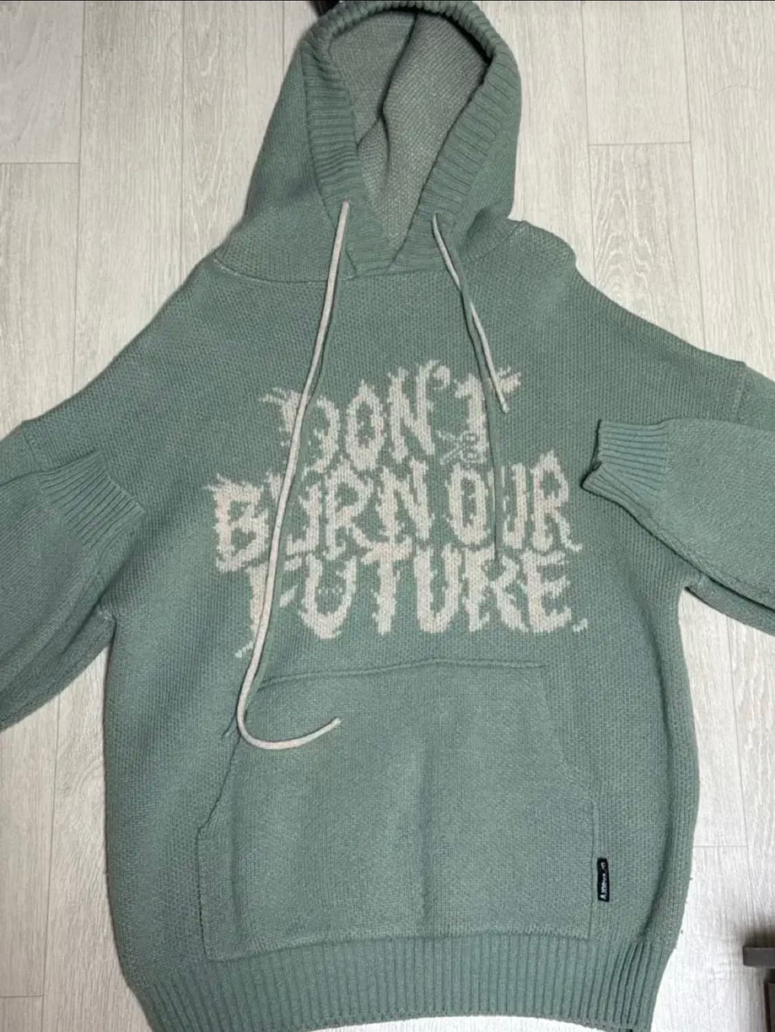 아조바이아조 Wool Knit Hoodie [Mint] 상품이미지1