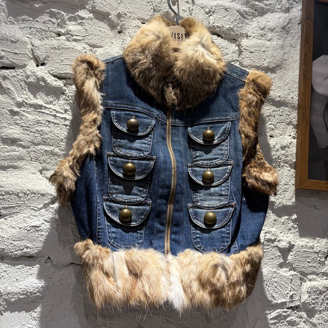 6포켓 빈티지 토끼털 데님 베스트 상품이미지1