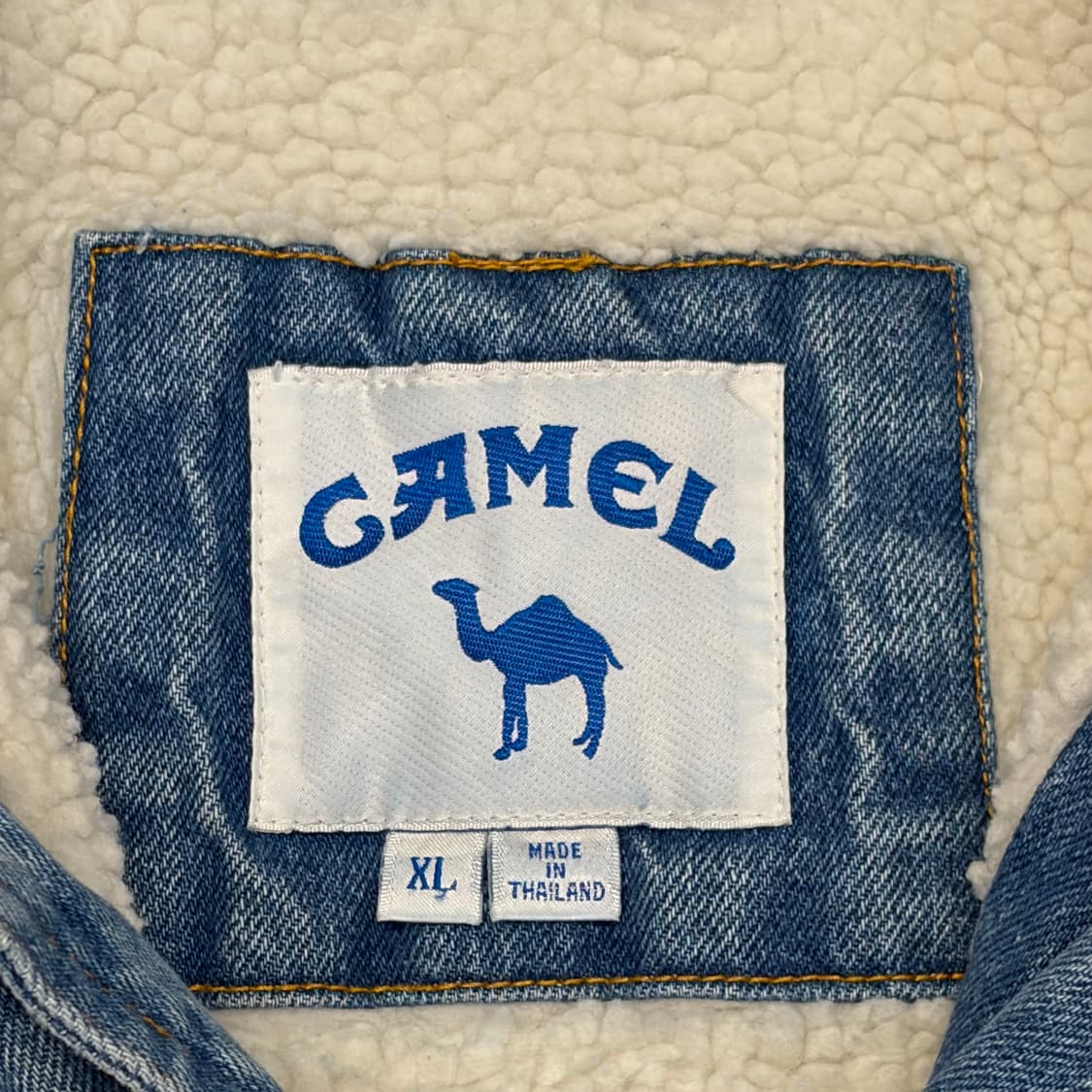 새상품급 90s USA 카멜 연청 쉐르파 양털 청자켓 상품이미지5