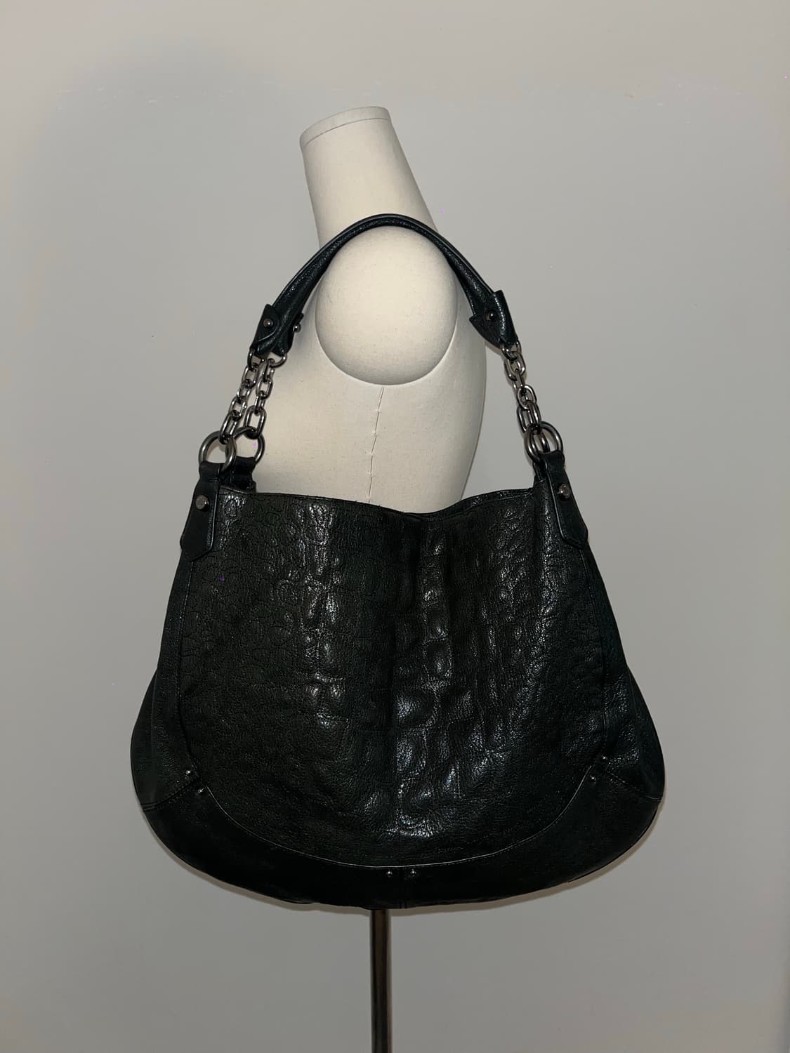 Anne Klein Black Leather Shoulder Bag 상품이미지1